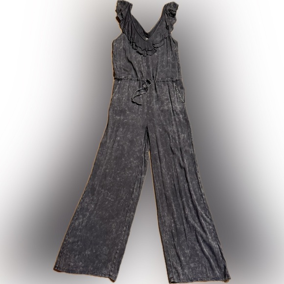 Chaser Ruffle Sleeve Jumpsuit Vintage Black - Picture 8 of 8